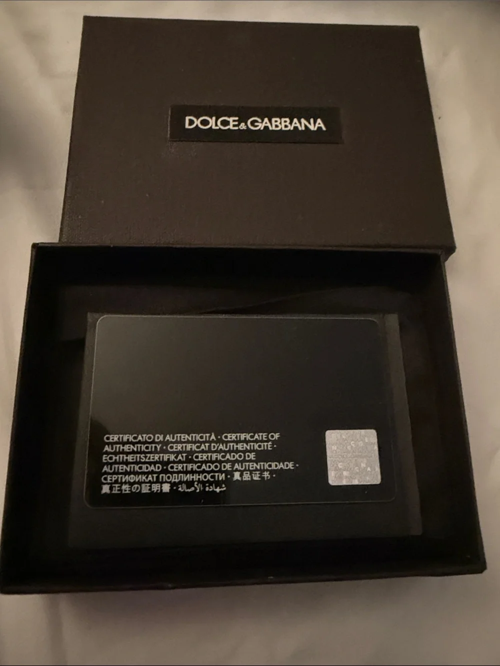 Dolce & Gabbana Black Leather Slim Card Holder with Logo